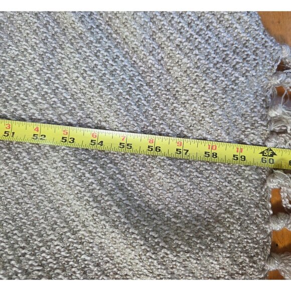 Martha Stewart Collection Blanket Beige Woven Throw Fringe Acrylic neutral - Picture 6 of 6